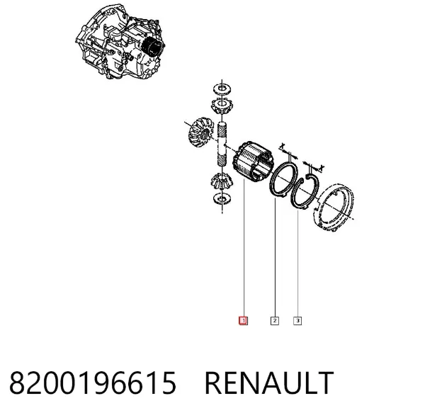 Satélite de diferencial 8200196615 Renault (RVI)