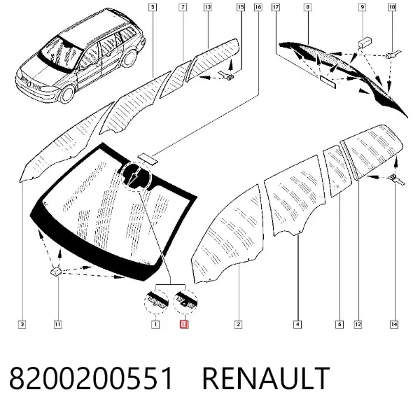 Pára-brisas 8200200551 Renault (RVI)