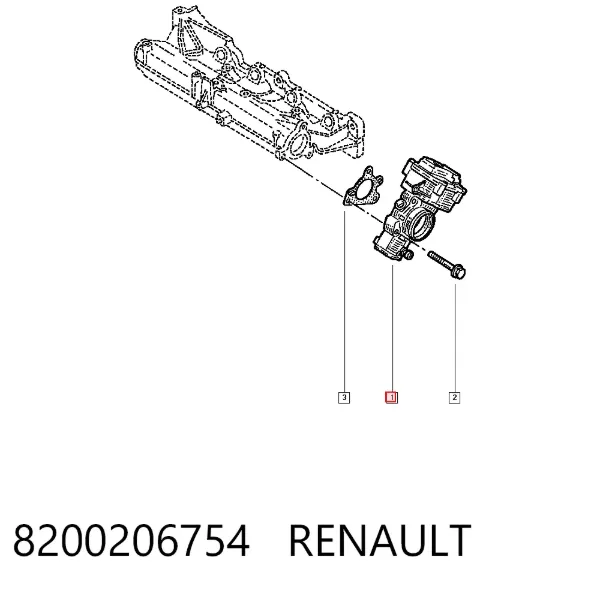 Válvula de borboleta montada 8200206754 Renault (RVI)