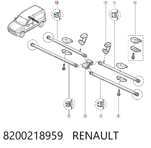 Silentblock de torção 8200218959 Renault (RVI)
