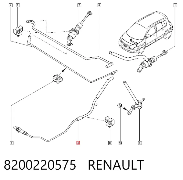 Mangueira de embraiagem 8200220575 Renault (RVI)