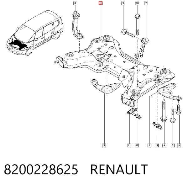 Viga de suspensão dianteira (plataforma veicular) Renault Espace IV