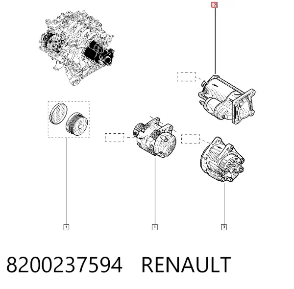 Motor de arranco 8200237594 Renault (RVI)