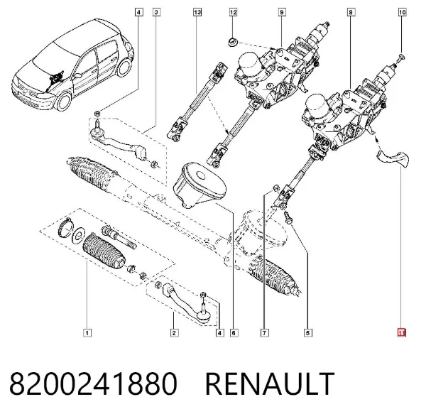 Coluna da direção 8200241880 Renault (RVI)