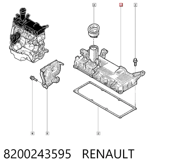 Tampa de válvulas 8200243595 Renault (RVI)