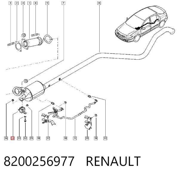 Coxim de fixação do silenciador 8200256977 Renault (RVI)
