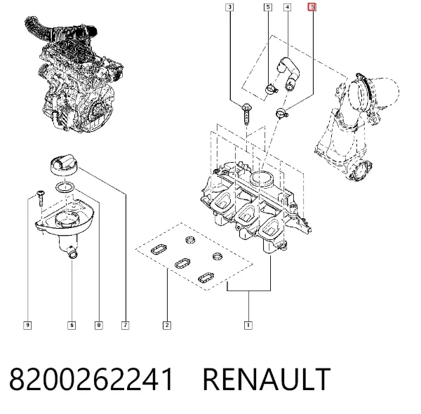 Caixa do termostato 8200262241 Renault (RVI)