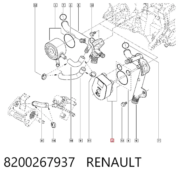 Radiador de óleo (frigorífico), debaixo de filtro 8200267937 Renault (RVI)
