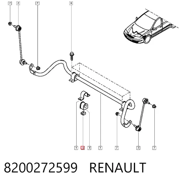 Espaçador de bucha de estabilizador 8200272599 Renault (RVI)