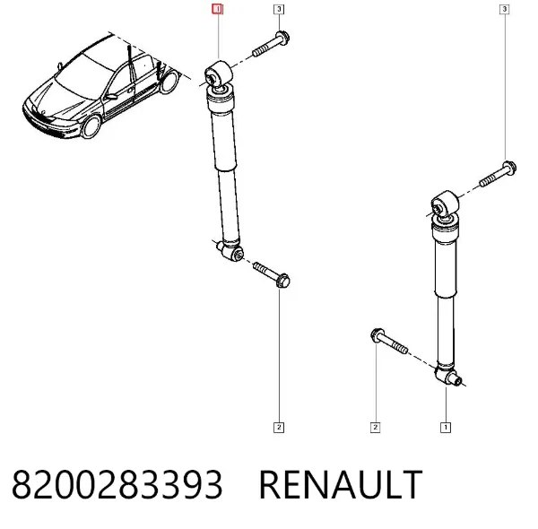Amortecedor traseiro 8200283393 Renault (RVI)