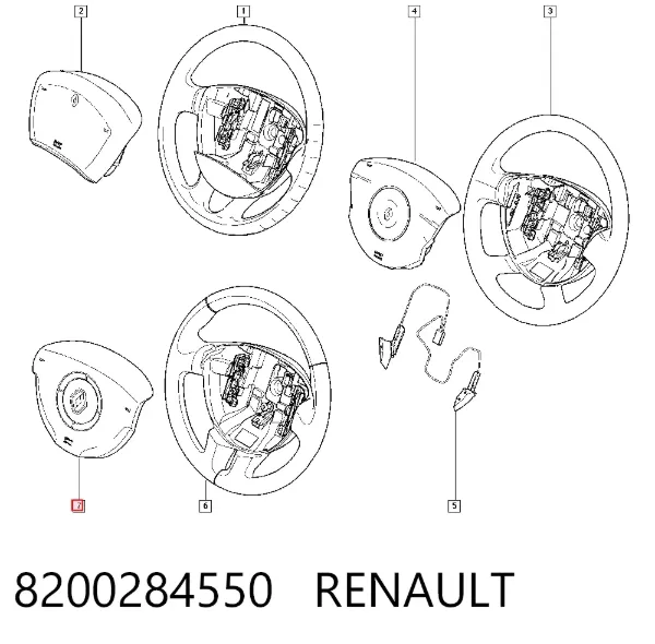 Cinto de segurança (AIRBAG) de condutor 8200284550 Renault (RVI)