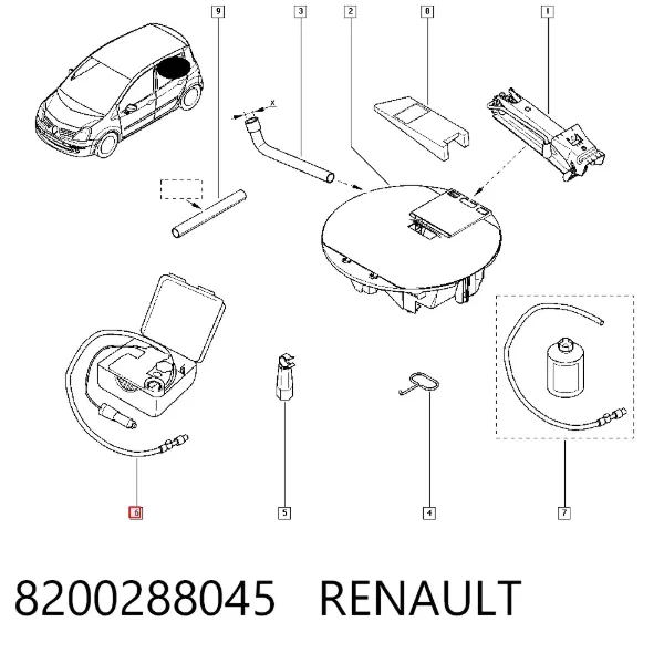 Compressor para o bombeio de pneus 8200288045 Renault (RVI)