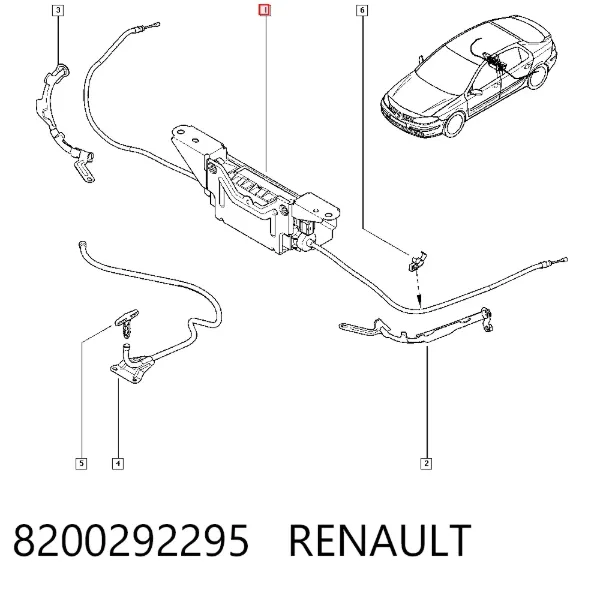 Cabo traseiro direito/esquerdo do freio de estacionamento 8200292295 Renault (RVI)