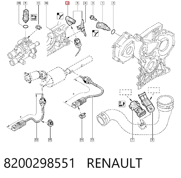 Sensor de posição (de revoluções) de cambota 8200298551 Renault (RVI)