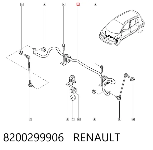 Estabilizador dianteiro 8200299906 Renault (RVI)