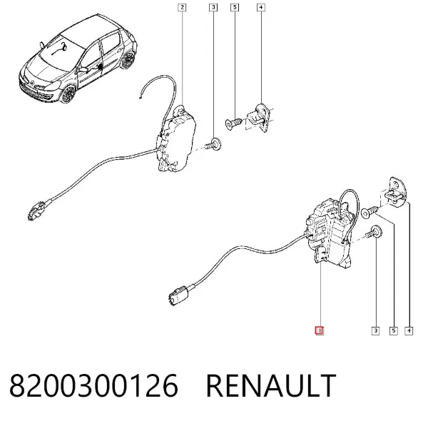 Fecho da porta dianteira esquerda 8200300126 Renault (RVI)