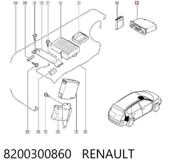 Aparelhagem de som (rádio AM/FM) 8200300860 Renault (RVI)