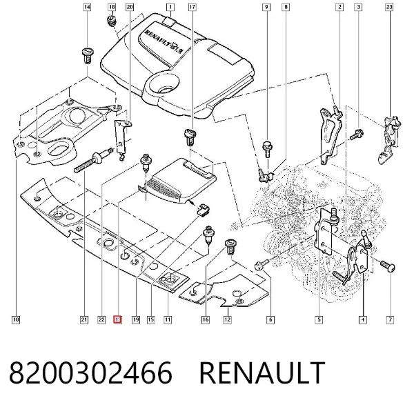 Tampa de bateria recarregável (PILHA) 8200302466 Renault (RVI)