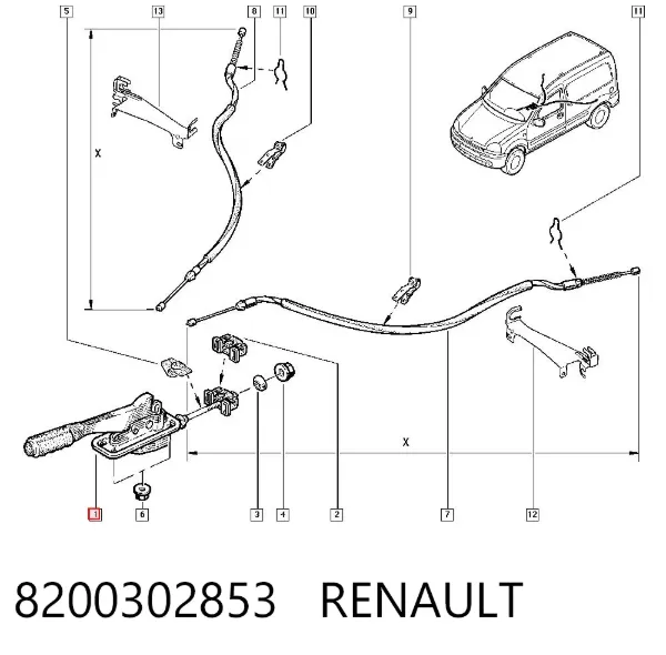 Avalanca do freio de estacionamento 8200302853 Renault (RVI)