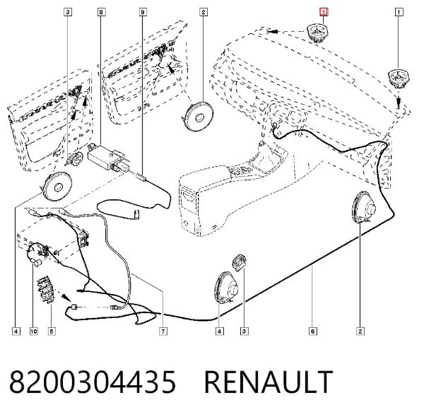Alto-falante do "painel de instrumentos" 8200304435 Renault (RVI)