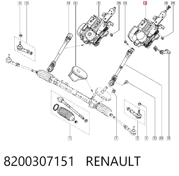 Coluna da direção 8200307151 Renault (RVI)