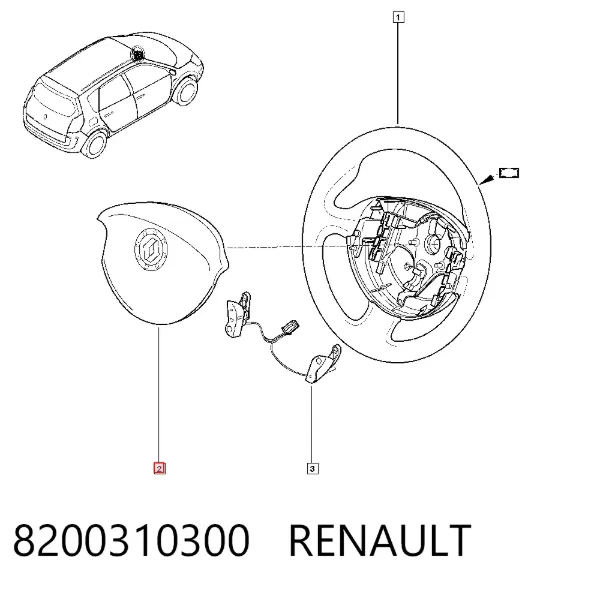 Cinto de segurança (AIRBAG) de condutor 8200310300 Renault (RVI)