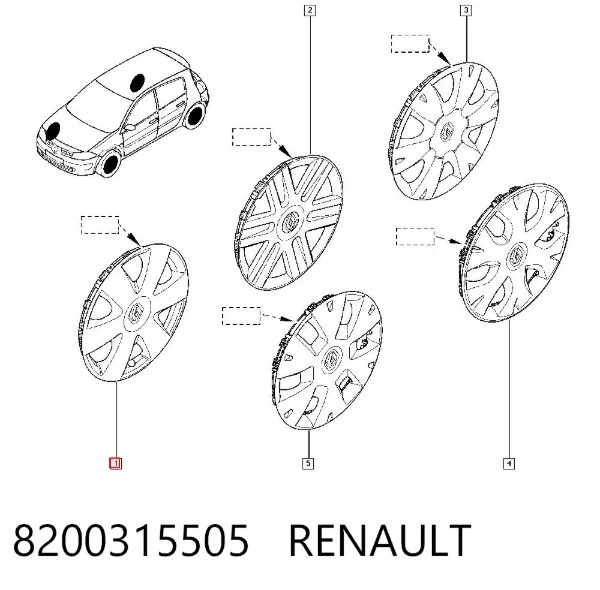 Coberta de disco de roda 8200315505 Renault (RVI)