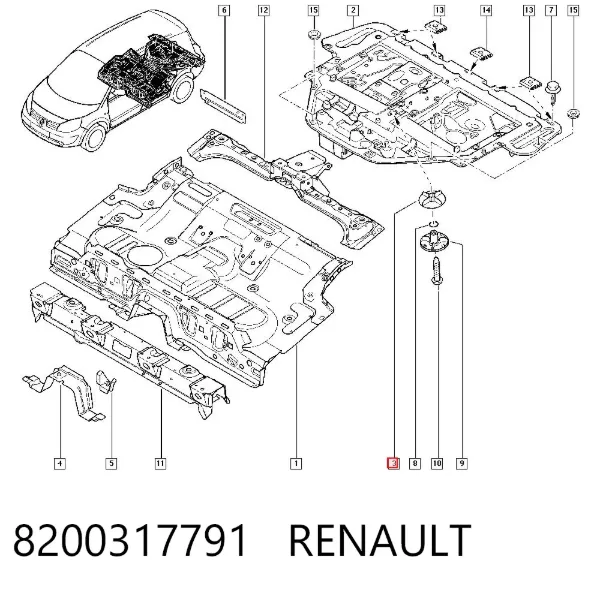 Parafuso de fixação da roda de recambio 8200317791 Renault (RVI)