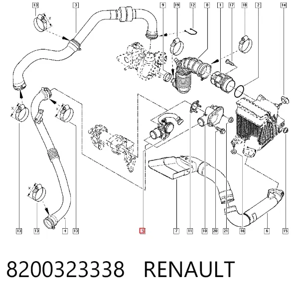 Separador de óleo (separador) do sistema de ventilação de cárter 8200323338 Renault (RVI)
