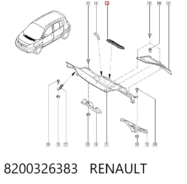 Tampa de filtro de salão 8200326383 Renault (RVI)