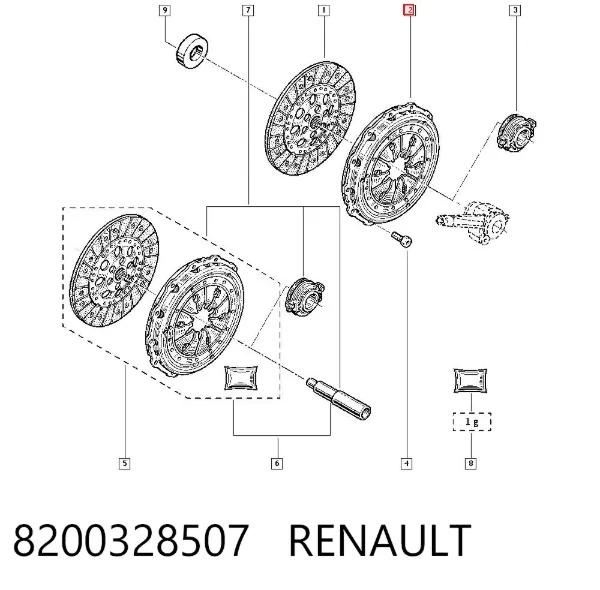 Kit de embraiagem (3 peças) 8200328507 Renault (RVI)