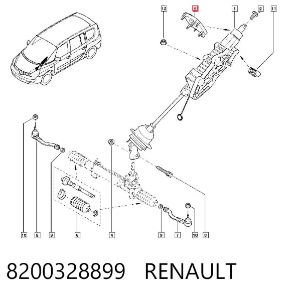 Sensor do ângulo de viragem do volante de direção 8200328899 Renault (RVI)
