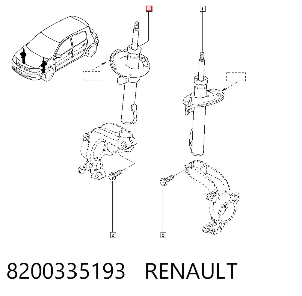 Amortecedor dianteiro 8200335193 Renault (RVI)
