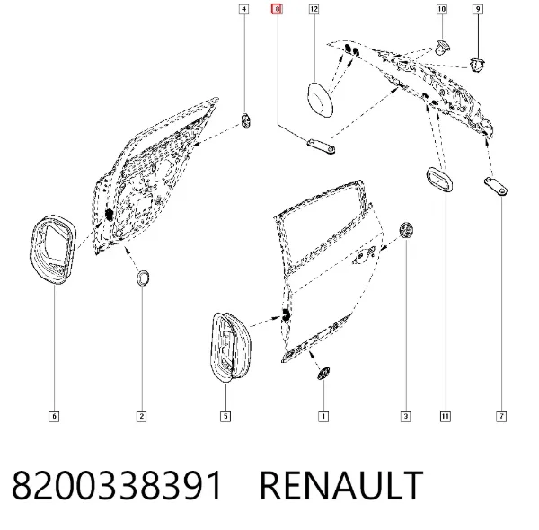 Tampão de fundo de carroçaria 8200338391 Renault (RVI)