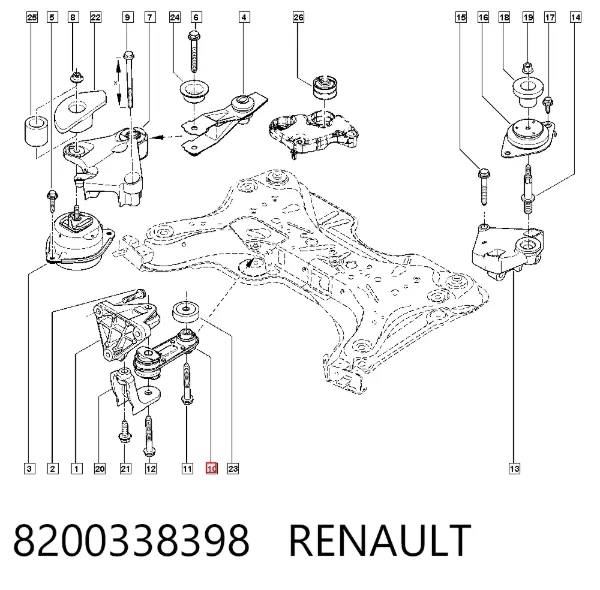 Coxim de transmissão (suporte da caixa de mudança) Renault Laguna II