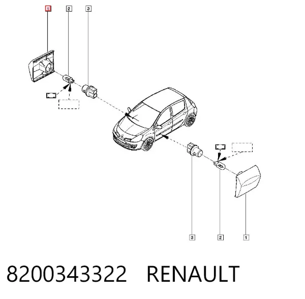 Luz intermitente no pára-lama 8200343322 Renault (RVI)