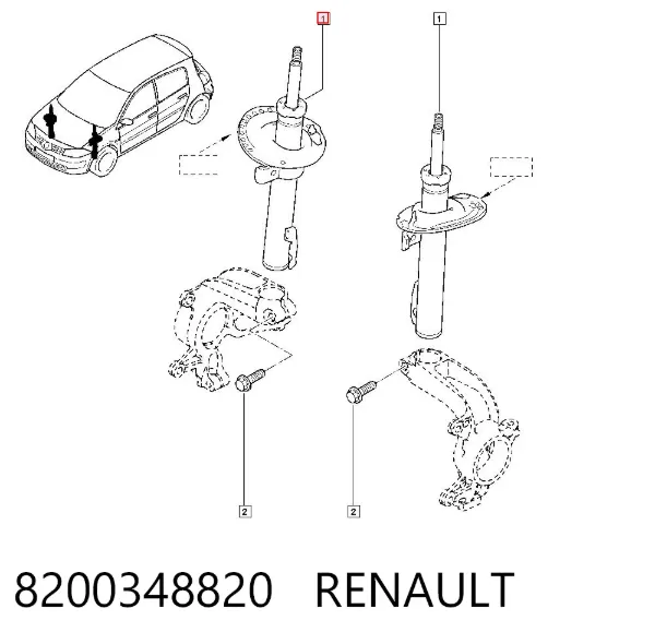 Amortecedor dianteiro 8200348820 Renault (RVI)
