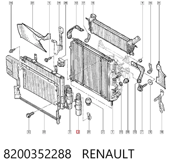 Tanque de recepção do secador de aparelho de ar condicionado 8200352288 Renault (RVI)