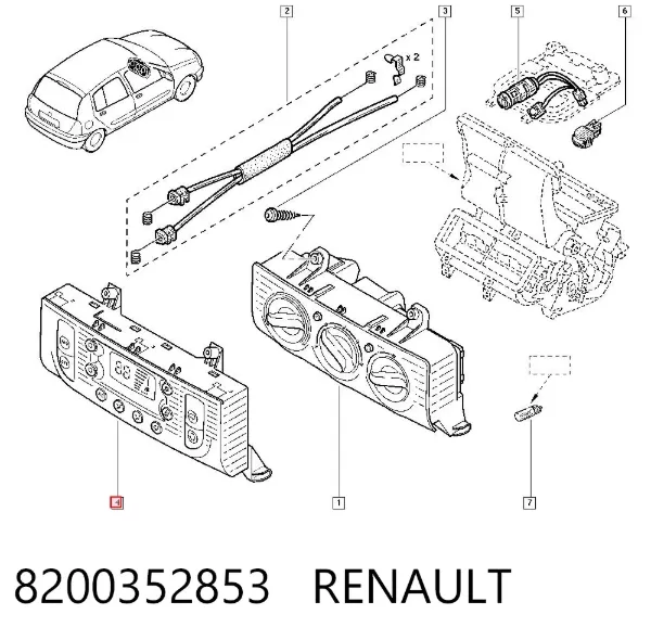 Unidade de controlo dos modos de aquecimento/condicionamento 8200352853 Renault (RVI)