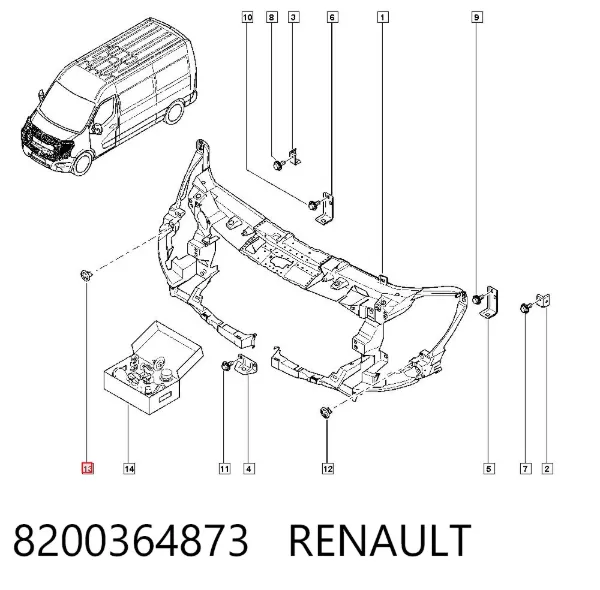 Braçadeira de fixação das luzes 8200364873 Renault (RVI)