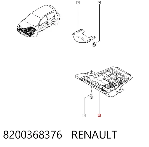 Proteção de motor, de panela (da seção de motor) 8200368376 Renault (RVI)