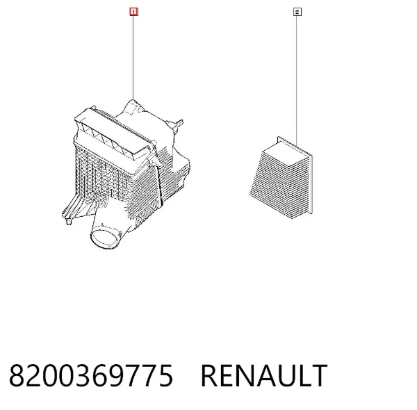 Caixa de filtro de ar 8200369775 Renault (RVI)