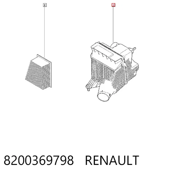 Caixa de filtro de ar 8200369798 Renault (RVI)