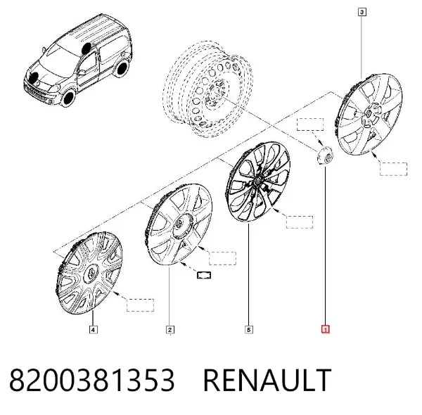 Coberta de disco de roda 8200381353 Renault (RVI)
