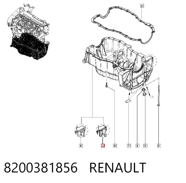 Panela de óleo de cárter do motor 8200381856 Renault (RVI)