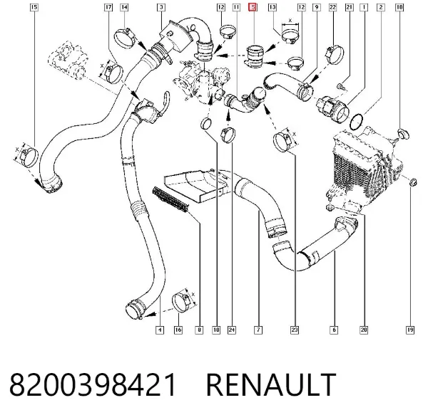 Cano derivado de ar 8200398421 Renault (RVI)