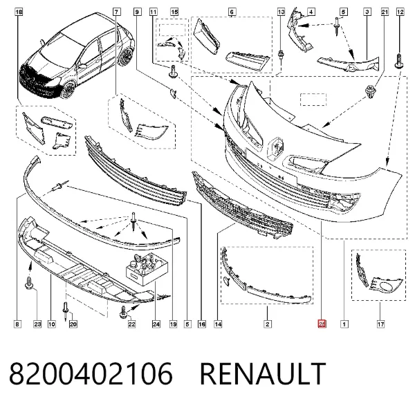 Pára-choque dianteiro 8200402106 Renault (RVI)