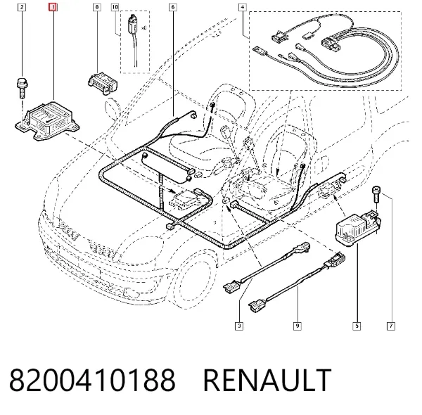 Cinto de segurança (AIRBAG) de passageiro 8200410188 Renault (RVI)