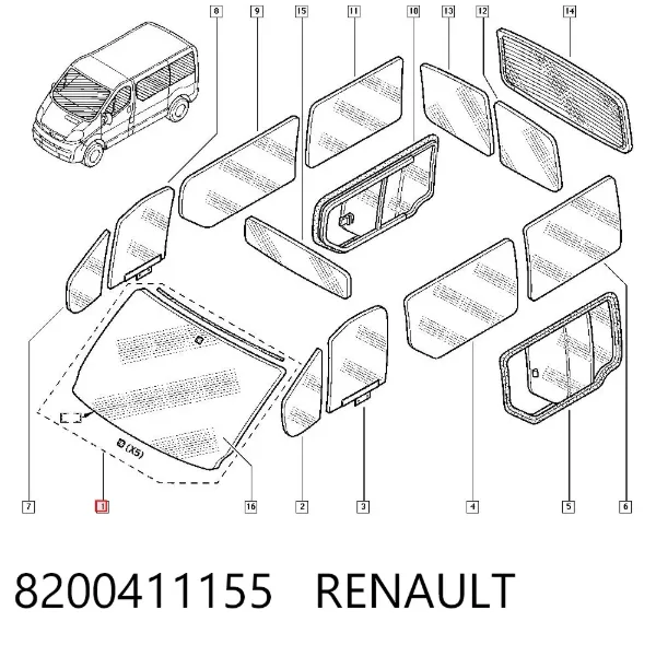Pára-brisas 8200411155 Renault (RVI)