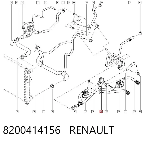 Válvula de regulação do fluido de esfriamento 8200414156 Renault (RVI)